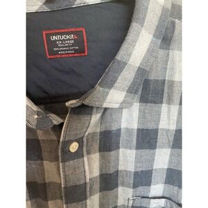 UNTUCKit‎ Organic Cotton Regular Fit XXL Blue Plaid